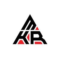 design del logo della lettera del triangolo mkr con forma triangolare. monogramma di design del logo del triangolo mkr. modello di logo vettoriale triangolo mkr con colore rosso. logo triangolare mkr logo semplice, elegante e lussuoso.