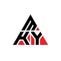 design del logo della lettera triangolo mky con forma triangolare. monogramma di design del logo del triangolo mky. modello di logo vettoriale triangolo mky con colore rosso. logo triangolare mky logo semplice, elegante e lussuoso.