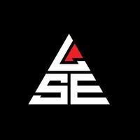 Logo della lettera triangolare lse con forma triangolare. lse triangolo logo design monogramma. modello di logo vettoriale triangolo lse con colore rosso. lse logo triangolare logo semplice, elegante e lussuoso.