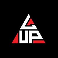 lup triangolo lettera logo design con forma triangolare. lup triangolo logo design monogramma. modello di logo vettoriale triangolo lup con colore rosso. lup logo triangolare logo semplice, elegante e lussuoso.