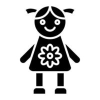 icona del glifo della bambola vettore