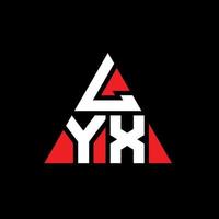 design del logo della lettera del triangolo della lisca con forma triangolare. monogramma di design del logo del triangolo di lince. modello di logo vettoriale triangolo lyx con colore rosso. logo triangolare lyx logo semplice, elegante e lussuoso.