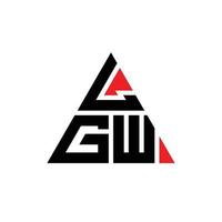 logo della lettera del triangolo lgw con forma triangolare. monogramma di design del logo triangolo lgw. modello di logo vettoriale triangolo lgw con colore rosso. logo triangolare lgw logo semplice, elegante e lussuoso.