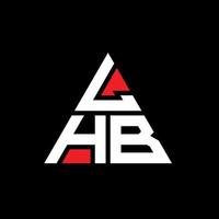 logo della lettera triangolare lhb con forma triangolare. monogramma di design del logo del triangolo lhb. modello di logo vettoriale triangolo lhb con colore rosso. logo triangolare lhb logo semplice, elegante e lussuoso.