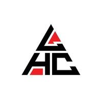 lhc triangolo logo lettera design con forma triangolare. monogramma di design del logo del triangolo lhc. modello di logo vettoriale triangolo lhc con colore rosso. logo triangolare lhc logo semplice, elegante e lussuoso.