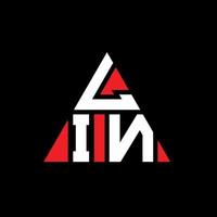 logo lettera triangolo lin con forma triangolare. monogramma di design del logo del triangolo lin. modello di logo vettoriale triangolo lin con colore rosso. lin logo triangolare logo semplice, elegante e lussuoso.