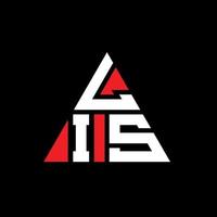 lis triangolo lettera logo design con forma triangolare. lis triangolo logo design monogramma. modello di logo vettoriale triangolo lis con colore rosso. lis logo triangolare logo semplice, elegante e lussuoso.