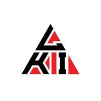 lki triangolo lettera logo design con forma triangolare. lki triangolo logo design monogramma. modello di logo vettoriale triangolo lki con colore rosso. lki logo triangolare logo semplice, elegante e lussuoso.