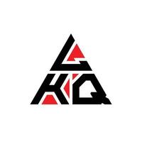 design del logo della lettera del triangolo lkq con forma triangolare. lkq triangolo logo design monogramma. modello di logo vettoriale triangolo lkq con colore rosso. logo triangolare lkq logo semplice, elegante e lussuoso.