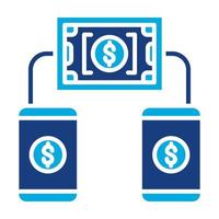 icona a due colori del glifo della transazione di denaro vettore