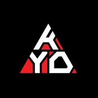 ky0 triangolo logo design lettera con forma triangolare. ky0 triangolo logo design monogramma. modello di logo vettoriale triangolo ky0 con colore rosso. ky0 logo triangolare logo semplice, elegante e lussuoso.