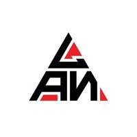 design del logo della lettera triangolo lan con forma triangolare. monogramma di progettazione logo triangolo lan. modello di logo vettoriale triangolo lan con colore rosso. logo triangolare lan logo semplice, elegante e lussuoso.