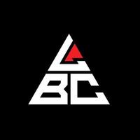lbc triangolo lettera logo design con forma triangolare. lbc triangolo logo design monogramma. modello di logo vettoriale triangolo lbc con colore rosso. lbc logo triangolare logo semplice, elegante e lussuoso.