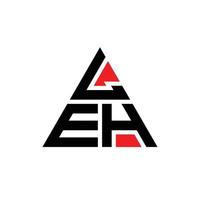 design del logo della lettera triangolo leh con forma triangolare. leh triangolo logo design monogramma. modello di logo vettoriale triangolo leh con colore rosso. logo triangolare leh logo semplice, elegante e lussuoso.