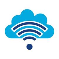 icona a due colori del glifo wifi cloud vettore