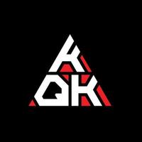 design del logo della lettera triangolare kqk con forma triangolare. monogramma di design del logo del triangolo kqk. modello di logo vettoriale triangolo kqk con colore rosso. logo triangolare kqk logo semplice, elegante e lussuoso.