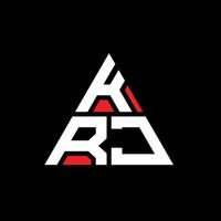 design del logo della lettera del triangolo krj con forma triangolare. monogramma di design del logo del triangolo krj. modello di logo vettoriale triangolo krj con colore rosso. logo triangolare krj logo semplice, elegante e lussuoso.