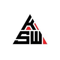 design del logo della lettera del triangolo ksw con forma triangolare. monogramma di design del logo del triangolo ksw. modello di logo vettoriale triangolo ksw con colore rosso. logo triangolare ksw logo semplice, elegante e lussuoso.