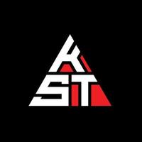 design del logo della lettera del triangolo kst con forma triangolare. monogramma di design del logo del triangolo kst. modello di logo vettoriale triangolo kst con colore rosso. logo triangolare kst logo semplice, elegante e lussuoso.