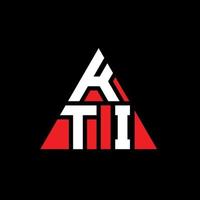 design del logo della lettera del triangolo kti con forma triangolare. monogramma di design del logo del triangolo kti. modello di logo vettoriale triangolo kti con colore rosso. logo triangolare kti logo semplice, elegante e lussuoso.