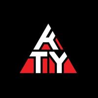 design del logo della lettera triangolo kty con forma triangolare. monogramma di design del logo del triangolo kty. modello di logo vettoriale triangolo kty con colore rosso. logo triangolare kty logo semplice, elegante e lussuoso.