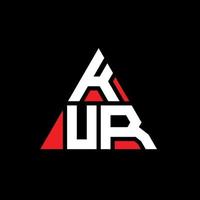 design del logo della lettera del triangolo kur con forma triangolare. monogramma di design del logo del triangolo kur. modello di logo vettoriale triangolo kur con colore rosso. logo triangolare kur logo semplice, elegante e lussuoso.