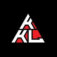 design del logo della lettera del triangolo kkl con forma triangolare. monogramma del design del logo del triangolo kkl. modello di logo vettoriale triangolo kkl con colore rosso. logo triangolare kkl logo semplice, elegante e lussuoso.