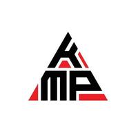 design del logo della lettera triangolare kmp con forma triangolare. monogramma del design del logo del triangolo kmp. modello di logo vettoriale triangolo kmp con colore rosso. logo triangolare kmp logo semplice, elegante e lussuoso.