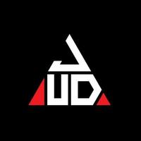 design del logo della lettera triangolo jud con forma triangolare. monogramma di design del logo del triangolo jud. modello di logo vettoriale triangolo jud con colore rosso. logo triangolare jud logo semplice, elegante e lussuoso.