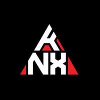 design del logo della lettera triangolare knx con forma triangolare. monogramma di design del logo del triangolo knx. modello di logo vettoriale triangolo knx con colore rosso. logo triangolare knx logo semplice, elegante e lussuoso.
