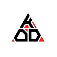 design del logo della lettera del triangolo kod con forma triangolare. monogramma kod triangolo logo design. modello di logo vettoriale triangolo kod con colore rosso. logo triangolare kod logo semplice, elegante e lussuoso.