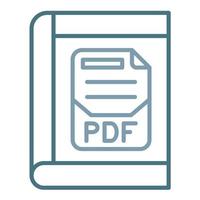 icona a due colori della linea pdf vettore