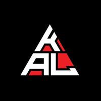 design del logo della lettera del triangolo kal con forma triangolare. monogramma di design del logo del triangolo kal. modello di logo vettoriale triangolo kal con colore rosso. logo triangolare kal logo semplice, elegante e lussuoso.