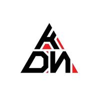 logo lettera triangolare kdn con forma triangolare. monogramma di design del logo del triangolo kdn. modello di logo vettoriale triangolo kdn con colore rosso. logo triangolare kdn logo semplice, elegante e lussuoso.