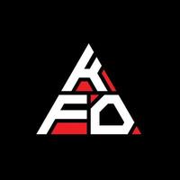 logo lettera triangolare kfo con forma triangolare. monogramma di design del logo del triangolo kfo. modello di logo vettoriale triangolo kfo con colore rosso. logo triangolare kfo logo semplice, elegante e lussuoso.