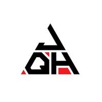 design del logo della lettera triangolare jqh con forma triangolare. monogramma di design del logo del triangolo jqh. modello di logo vettoriale triangolo jqh con colore rosso. jqh logo triangolare logo semplice, elegante e lussuoso.