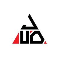 design del logo della lettera triangolo juo con forma triangolare. monogramma di design del logo del triangolo juo. modello di logo vettoriale triangolo juo con colore rosso. logo triangolare juo logo semplice, elegante e lussuoso.