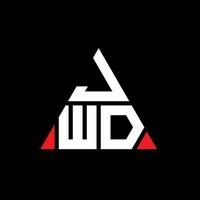 design del logo della lettera del triangolo jwd con forma triangolare. monogramma di design del logo del triangolo jwd. modello di logo vettoriale triangolo jwd con colore rosso. jwd logo triangolare logo semplice, elegante e lussuoso.