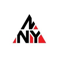 design del logo della lettera triangolo nny con forma triangolare. monogramma di design del logo del triangolo nny. modello di logo vettoriale triangolo nny con colore rosso. logo triangolare nny logo semplice, elegante e lussuoso.