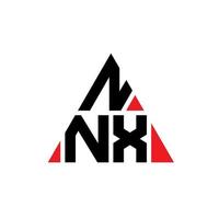 design del logo della lettera triangolare nnx con forma triangolare. nnx triangolo logo design monogramma. modello di logo vettoriale triangolo nnx con colore rosso. nnx logo triangolare logo semplice, elegante e lussuoso.
