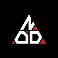 nod triangolo lettera logo design con forma triangolare. monogramma del design del logo del triangolo del capo. modello di logo vettoriale triangolo cenno con colore rosso. nod logo triangolare logo semplice, elegante e lussuoso.