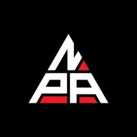 design del logo della lettera del triangolo npa con forma triangolare. monogramma di design del logo del triangolo npa. modello di logo vettoriale triangolo npa con colore rosso. logo triangolare npa logo semplice, elegante e lussuoso.