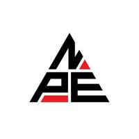 design del logo della lettera triangolare npe con forma triangolare. monogramma di design del logo del triangolo npe. modello di logo vettoriale triangolo npe con colore rosso. logo triangolare npe logo semplice, elegante e lussuoso.
