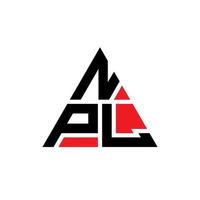 design del logo della lettera del triangolo npl con forma triangolare. monogramma di design del logo del triangolo npl. modello di logo vettoriale triangolo npl con colore rosso. logo triangolare npl logo semplice, elegante e lussuoso.