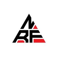 design del logo della lettera del triangolo nrf con forma triangolare. monogramma di design del logo del triangolo nrf. modello di logo vettoriale triangolo nrf con colore rosso. logo triangolare nrf logo semplice, elegante e lussuoso.