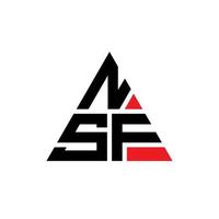 logo della lettera triangolare nsf con forma triangolare. monogramma di design del logo del triangolo nsf. modello di logo vettoriale triangolo nsf con colore rosso. logo triangolare nsf logo semplice, elegante e lussuoso.