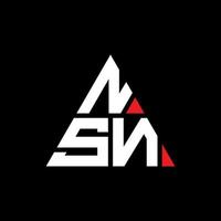 design del logo della lettera del triangolo nsn con forma triangolare. nsn triangolo logo design monogramma. modello di logo vettoriale triangolo nsn con colore rosso. logo triangolare nsn logo semplice, elegante e lussuoso.