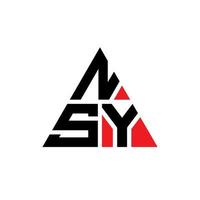 design del logo della lettera triangolo nsy con forma triangolare. monogramma di design del logo del triangolo nsy. modello di logo vettoriale triangolo nsy con colore rosso. logo triangolare nsy logo semplice, elegante e lussuoso.