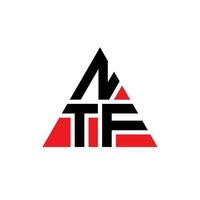 design del logo della lettera triangolare ntf con forma triangolare. monogramma di design del logo del triangolo ntf. modello di logo vettoriale triangolo ntf con colore rosso. logo triangolare ntf logo semplice, elegante e lussuoso.