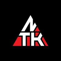 design del logo della lettera triangolare ntk con forma triangolare. ntk triangolo logo design monogramma. modello di logo vettoriale triangolo ntk con colore rosso. logo triangolare ntk logo semplice, elegante e lussuoso.